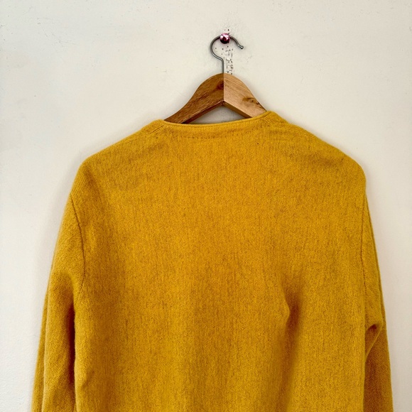 Vintage Grandpa Cardigan Sweater Wool Alpaca Blend Mustard yellow medium - Picture 3 of 6
